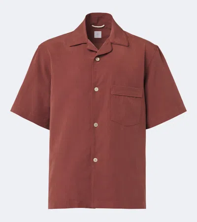 Eleventy Bowling Shirt In Brown
