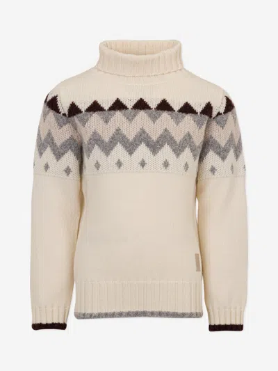 Eleventy Boys Wool Knitted Jumper In White