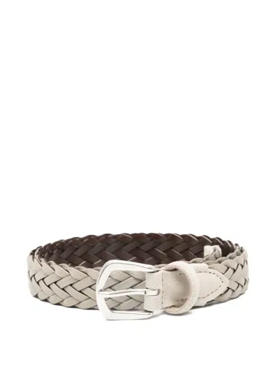 Eleventy Braided Buckle Belt In Neutral
