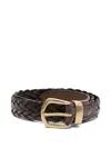 Eleventy Braided Leather Belt In Brown