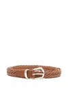 Eleventy Braided Leather Belt In Pattern