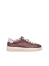 Eleventy Brown Hammered Leather Sneakers In Multi