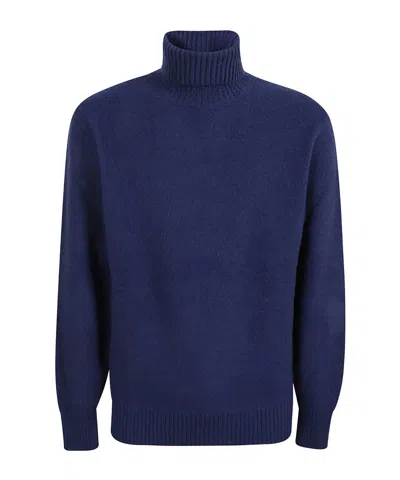 Eleventy Brushed Sweater In Blue