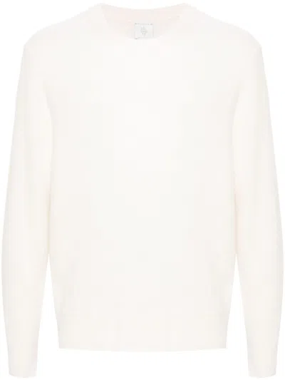 Eleventy Brushed Sweater In White