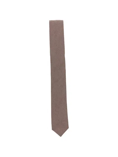 Eleventy Brushed-finish Tie In Brown