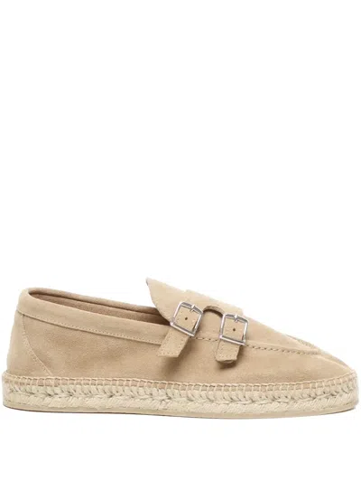 ELEVENTY BUCKLE-STRAP SUEDE ESPADRILLES