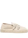 Eleventy Buckle-strap Suede Espadrilles In White