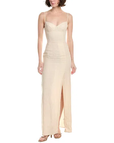 Eleventy Bustier Linen Maxi Dress In Neutral