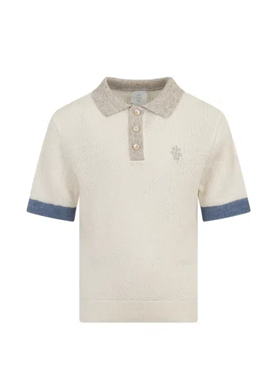 Eleventy Kids' Button Collar Polo Shirt In Neutral