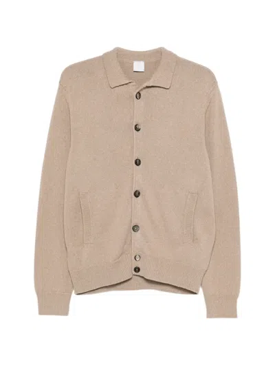 Eleventy Button Cotton Cardigan In Neutral