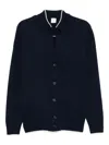 Eleventy Button-detailed Ribbed Cardigan In Blue