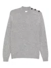 Eleventy Button-detailed Wool Sweater In Gray