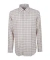 Eleventy Long-sleeved Button-up Shirt With Classic Collar In Gray
