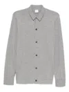 Eleventy Button-down Wool Shirt In Gray