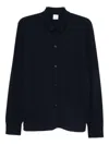 Eleventy Button-down Wool Shirt In Black