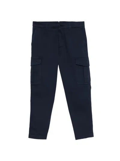 Eleventy Button-fastening Cargo Pants In Blue