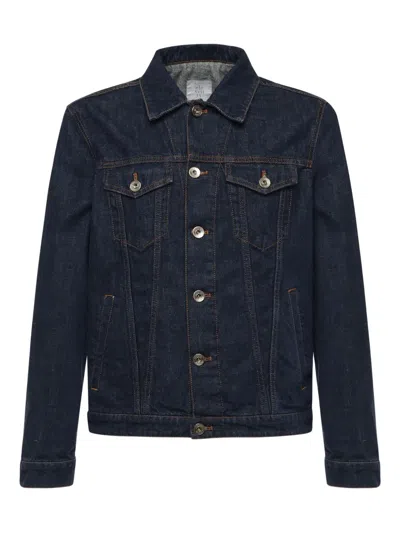 Eleventy Button-fastening Denim Jacket In Blue