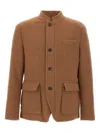 Eleventy Button-front Casual Jacket In Brown