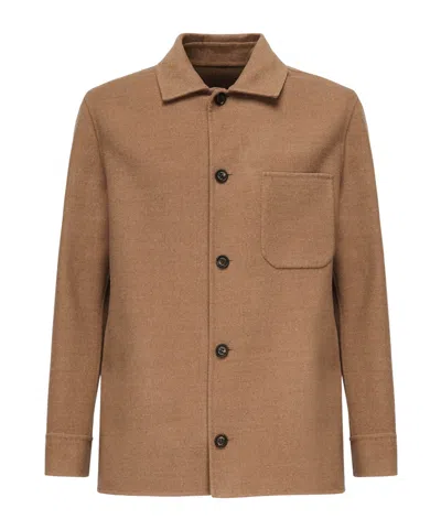 Eleventy Button-fastening Patch-pocket Jacket In Brown