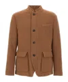 Eleventy Button-front Casual Jacket In Brown
