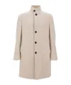 Eleventy Stand-collar Wool Coat In Brown