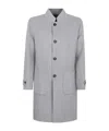 Eleventy Wool-cashmere Blend Coat With Stand Collar In Gray