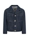 Eleventy Button Front Jacket In Blue