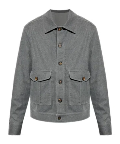 ELEVENTY BUTTON-FASTENING FLAP-POCKET JACKET