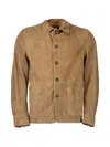 Eleventy Button Front Shirt Jacket In Brown