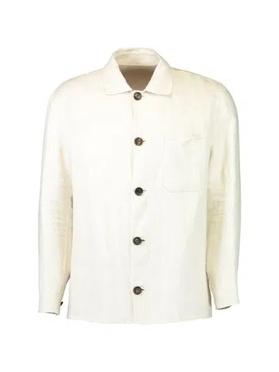 Eleventy Button Overshirt In Neutral