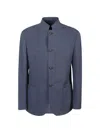 Eleventy Button Patch-pocket Jacket In Blue