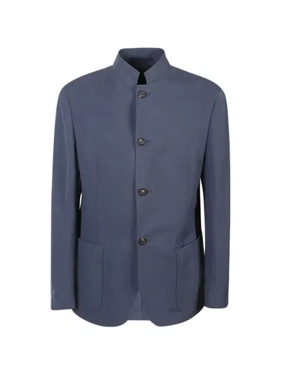 Eleventy Button Patch-pocket Jacket In Blue