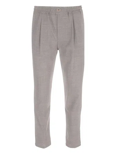 Eleventy Button Pleat Trousers In Gray