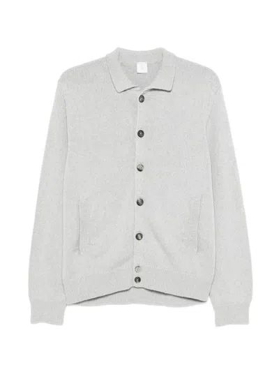 Eleventy Button Pocket Cardigan In Gray