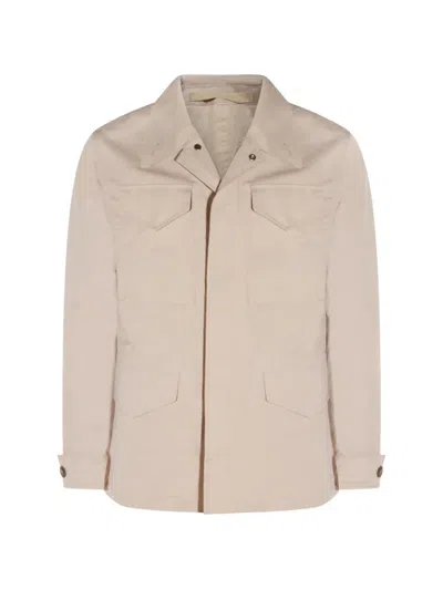 Eleventy Button Pocket Jacket In Brown