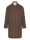 Eleventy Button Pocket Reversible Coat In Brown