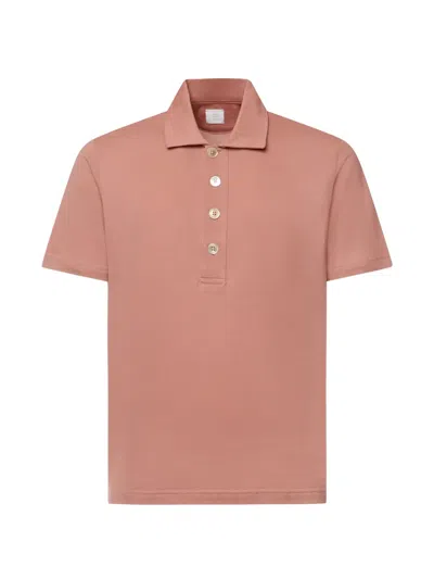 Eleventy Button Polo Shirt In Pink