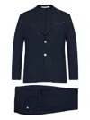 Eleventy Two-piece Set Of Long-sleeved Suit Jacket And Trousers In Blue