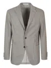 Eleventy Beige Tailored Jacket With Notch Lapels In Gray