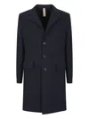 Eleventy Tailored Coat With Flap Pockets And Notch Lapel In Blue