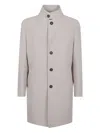 Eleventy Single-breasted Coat With Mandarin Collar And Button Closure In Gray