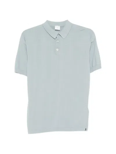 Eleventy Buttoned Knitted Polo Shirt In Neutral