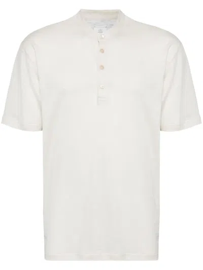 ELEVENTY BUTTONED LINEN-COTTON T-SHIRT