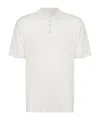 Eleventy Buttoned Linen-cotton T-shirt In White