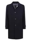 Eleventy Reversible Coat With Back Vent Detail In Blue