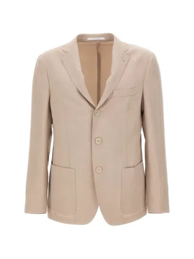 Eleventy Buttoned Patch-pockets Blazer In Metallic