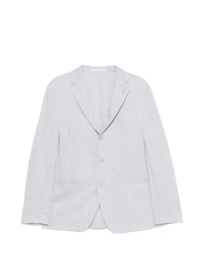 Eleventy Buttoned Pinstripe Blazer In Gray