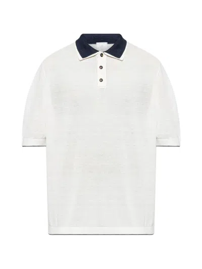 Eleventy Short-sleeved Polo Shirt In White