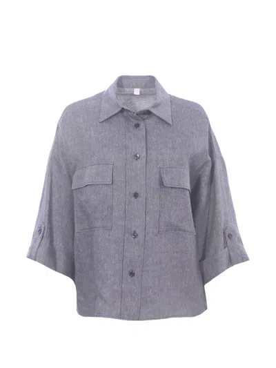 Eleventy Buttoned Shirt In Gray