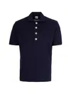 Eleventy Buttoned Short-sleeve Polo Shirt In Blue
